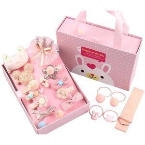 18-Piece Girls Hair Accessories Gift Set With Clips, Baby Korean Princess Bows &